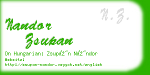 nandor zsupan business card